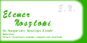elemer noszlopi business card